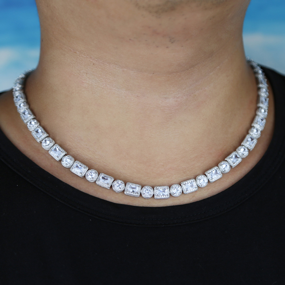 1 Piece Quantity Streetwear Geometric Copper Plating Inlay Zircon Necklace