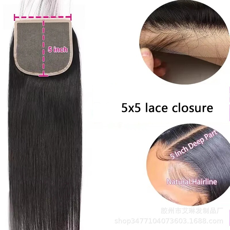 5*5 frontal transparent lace 20-inch hand-crocheted wig large hairpiece in stock 5*5 frontal transparent lace 20-inch hand-crocheted wig large hairpiece in stock