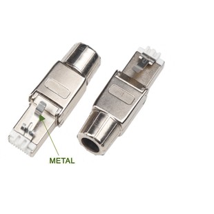 Shielded Straight-Through Cat7/Cat6A Direct Plug-In Shielded Zinc Alloy Network Module