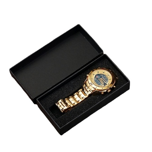 CURREN square pressure-resistant black high-end watch box, simple and elegant