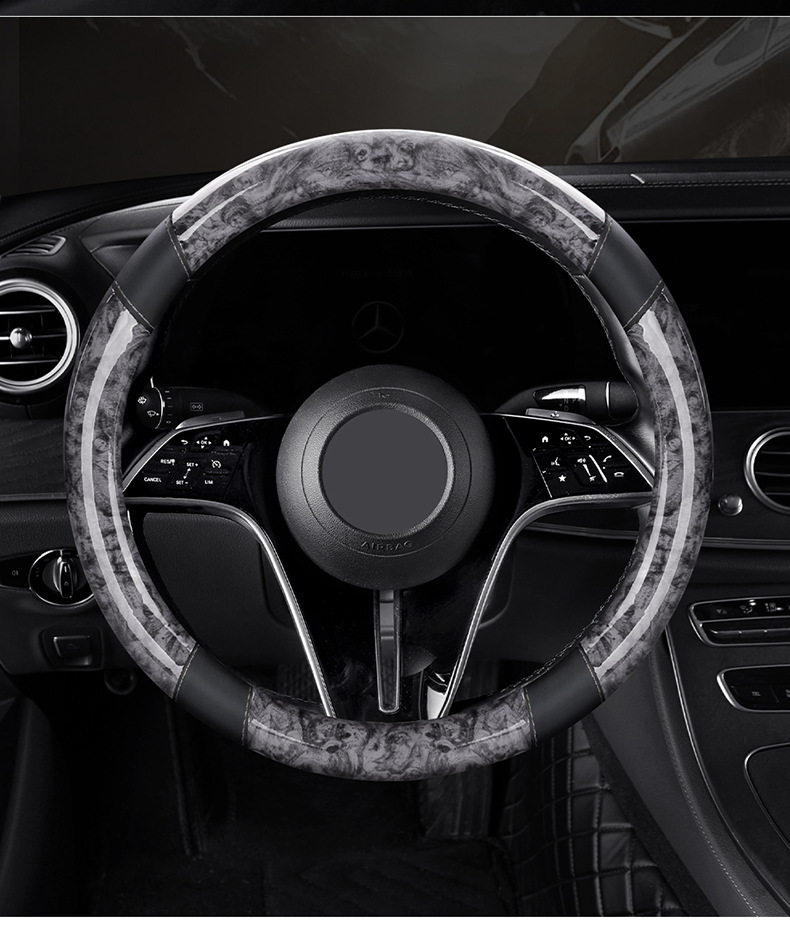 Car steering wheel cover in stock, peach wood grain, ultra-thin, breathable, non-slip, round handle cover, suitable for all seasons