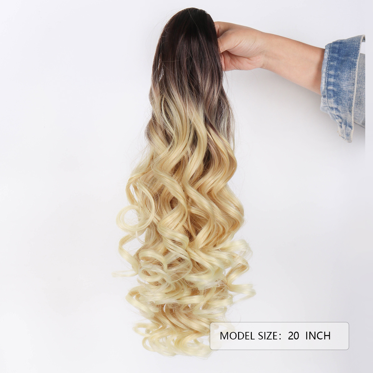 Multicolor opcional peluca cola de caballo gran clip de agarre largo cabello de caballo de la princesa europea y americana en stock de cola de caballo