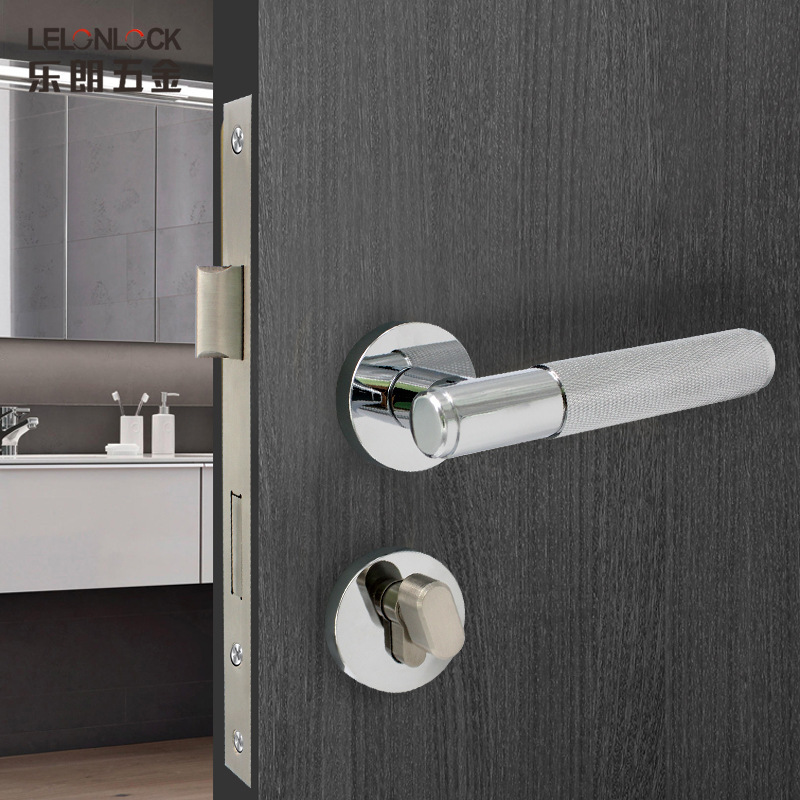 Cerradura de puerta de madera retrógrada americana personalizada de latón sólido maneja de puerta de hotel interior silenciosa cerradura de puerta