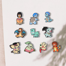 创意卡通搞怪宝可梦宠物小精灵金属徽章辛普森一家合金胸针装饰