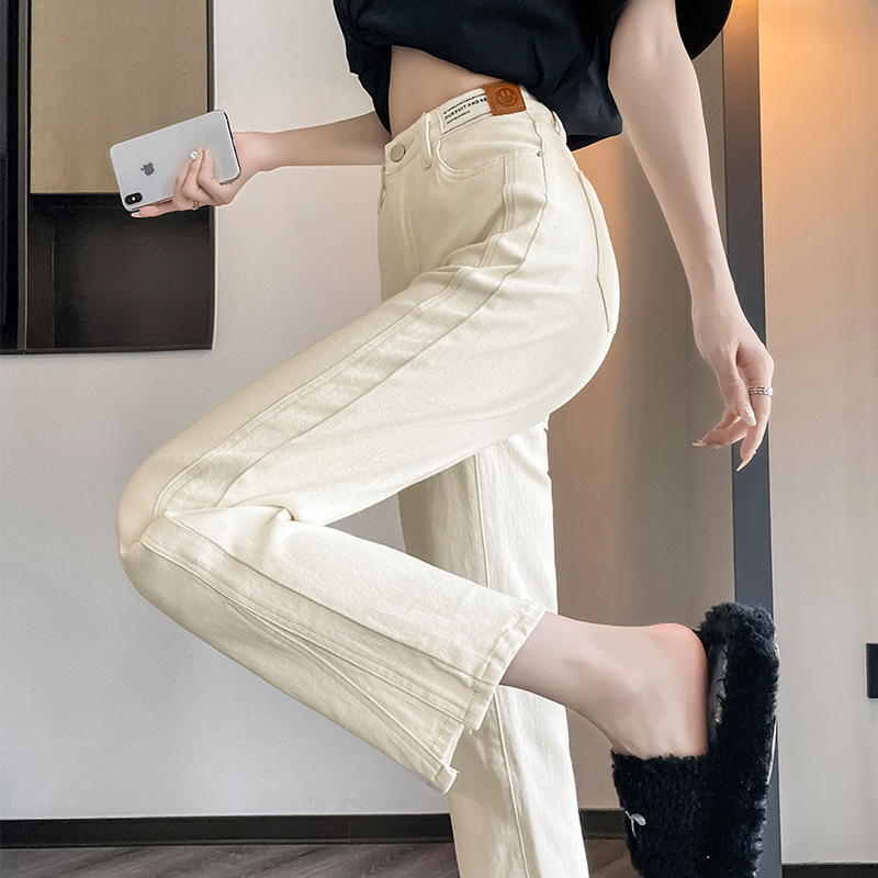 Petite Women's Cropped Thin Cigarette Jeans, Spring 2026 New High-Waisted Slim-Fit Straight Pants