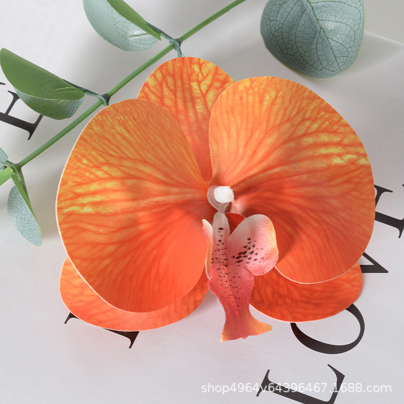 Película blanca Phalaenopsis flor cabeza pétalo simulación flor accesorios tocado horquilla diy flor decorativa de boda hecha a mano