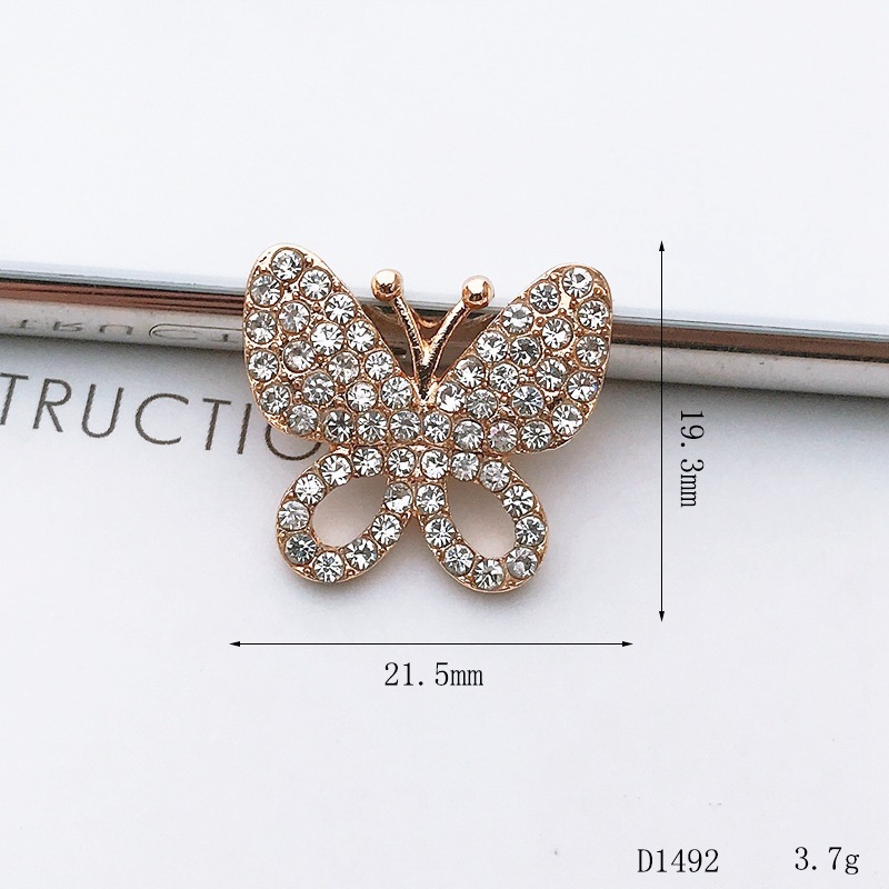 1 Pièce Alliage Strass Forme De Cœur Couronne Papillon DIY Ornement Accessoires Boucle De Chaussure display picture 2