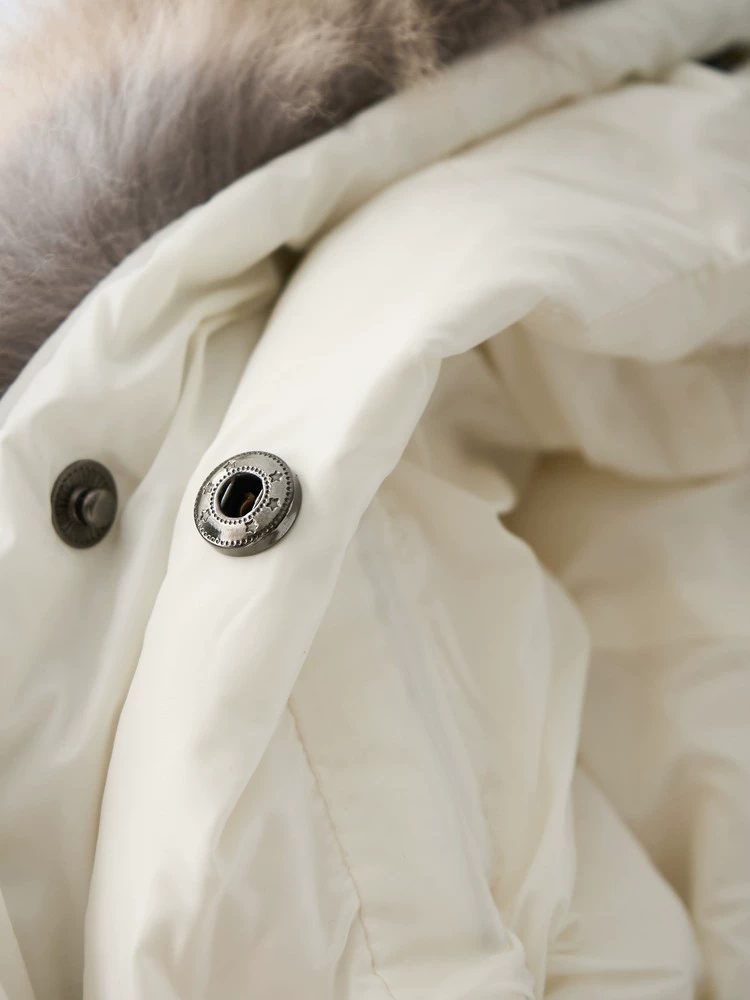 Velvet short down jacket, fitted brace, goose down