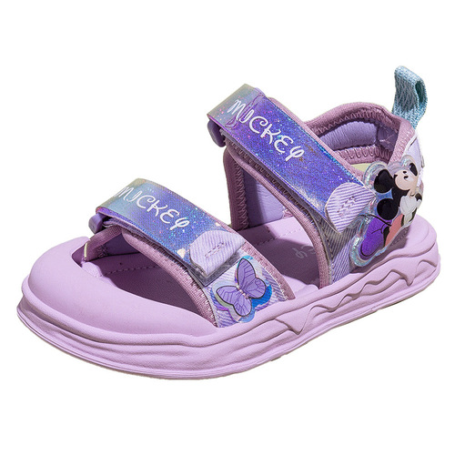 Disney迪士尼童鞋夏季女童凉鞋中大童女孩轻便防滑耐磨软底沙滩鞋