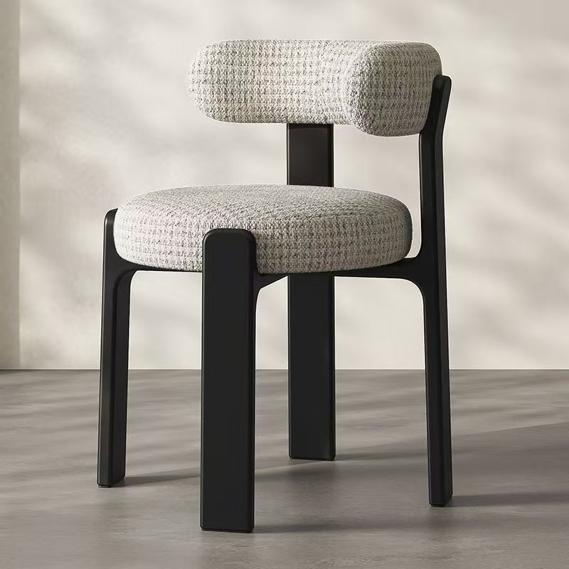 Silla de respaldo de madera moderna de lujo ligera silla de diseño de tela silla de comedor de hotel