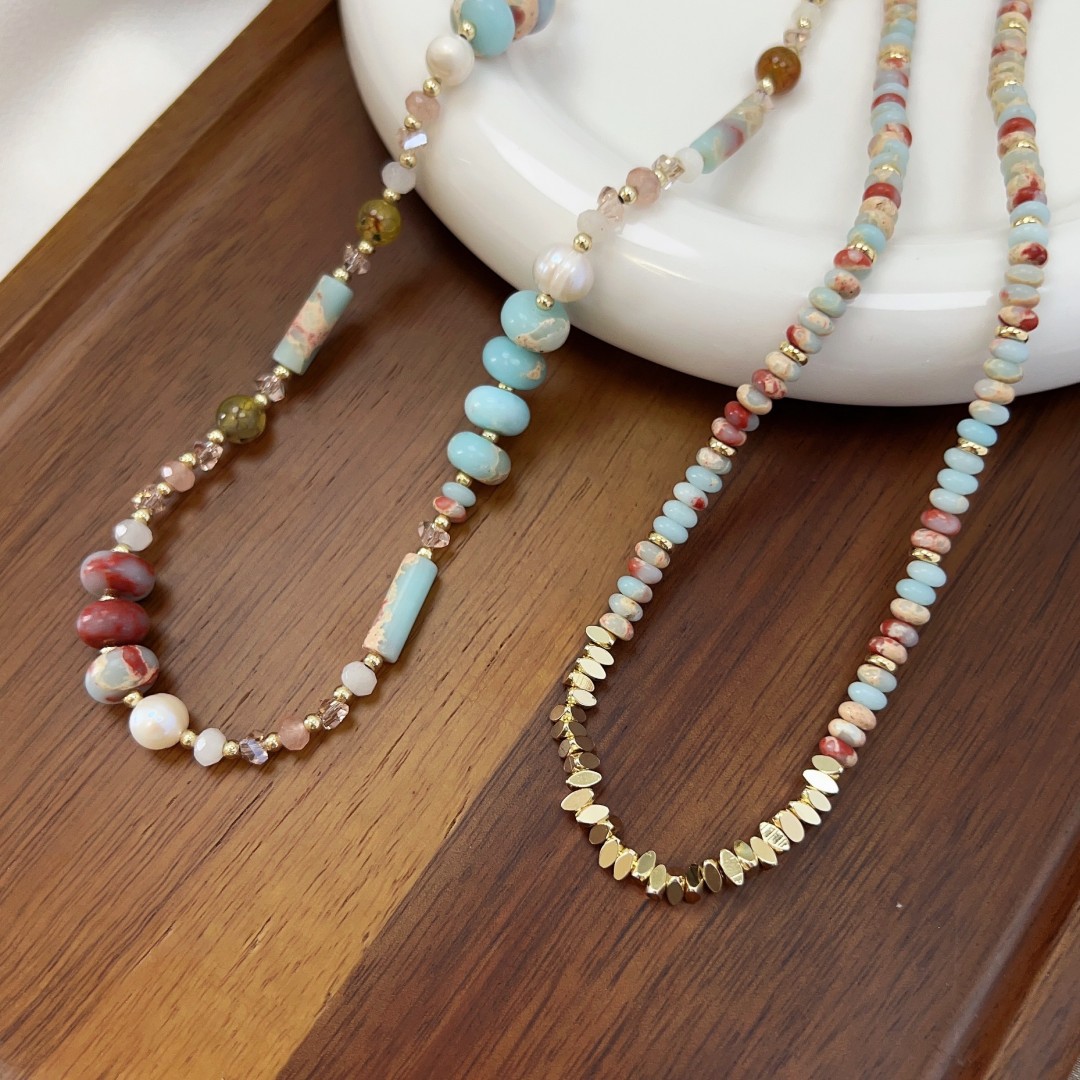 Elegant Ethnic Style Geometric Natural Stone Copper Wholesale Necklace display picture 3