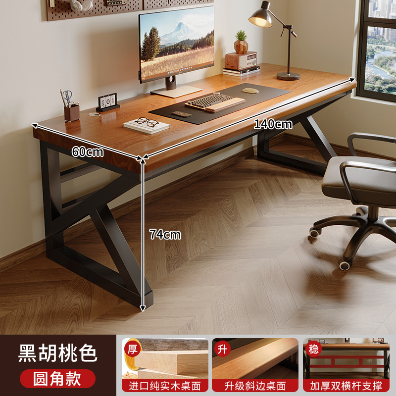 Escritorio de computadora de madera maciza pura, escritorio de escritorio para dormitorio, escritorio de estudio para estudiantes de hogar para adultos, escritorio doble, banco de trabajo