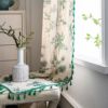 Yiliqi rhyme curtain finished cotton, linen, seal green pine fruit homestay curtain half -shading kitchen curtain bay window factory straight