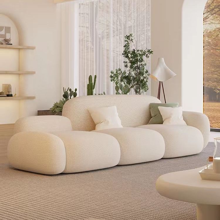 Living Room Simple Modern Cream Style Rental House Fabric Sofa Straight Row Light Luxury Bedroom Douyin Popular Cloud Sofa