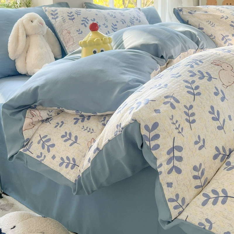 Duvet cover set double-layer, student bedding 3/4-piece — floral designs, multiple sizes