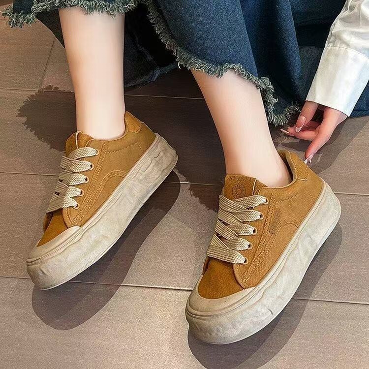 Simone Leonard Women's Shoes 2026 New Spring Versatile Korean Style Casual Shoes Fashion Sneakers Thick-Soled Platform Round Shoes Simone Leonard Women's Shoes 2026 New Spring Versatile Korean Style Casual Shoes Fashion Sneakers Thick-Soled Platform Round Shoes