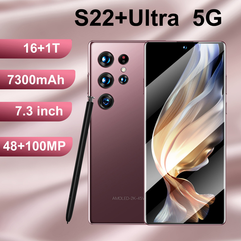 Cross-Border S22Ultra16+1Tb Android 11 Real Perforation 7.3 Large Screen 8 Million Pixel Export Mobile Phone Global Version Cross-Border S22Ultra16+1Tb Android 11 Real Perforation 7.3 Large Screen 8 Million Pixel Export Mobile Phone Global Version