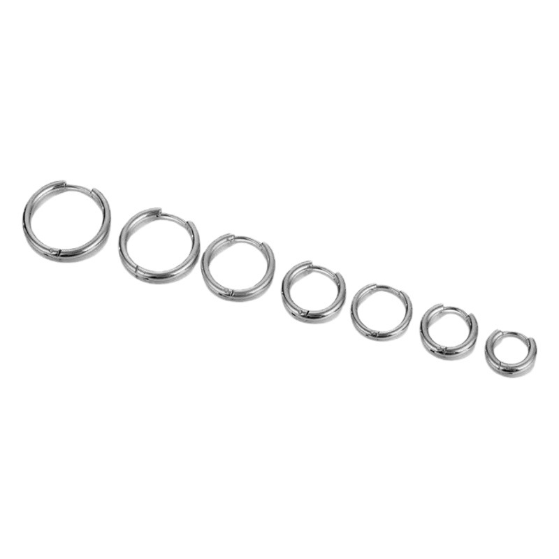 European and American Fashion Trendy Stainless Steel Round Wire Double-Sided Earrings and Ear Buckles, about Internet Celebrity Earrings and Earrings Manufacturer Wholesale