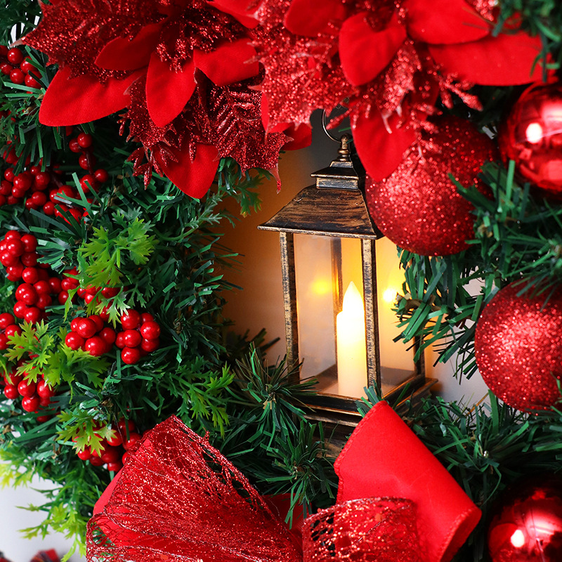 Transfronterizo nuevo en stock decoraciones de Navidad 40cm luces de viento Santa Navidad guirnalda adornos puerta colgante