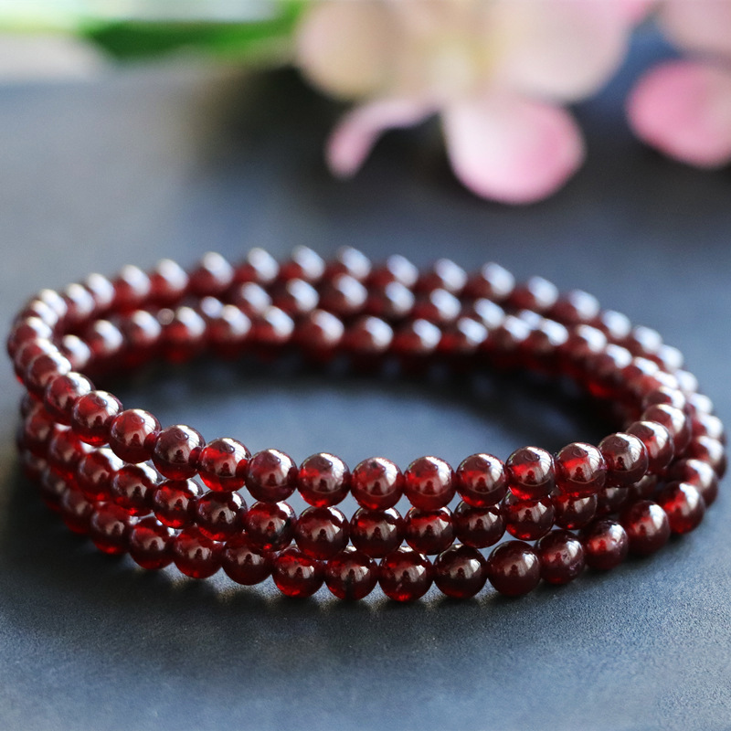 Guan Yu Natural Garnet Wine Red Bracelet Multi-Layer Women's Stone Crystal Gemstone Jewelry Gift S2113009
