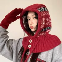 Ретро шапка из пряжи oversize, корейский стиль