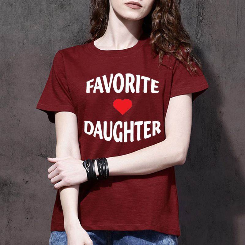 in stock wholesale cross-border favorite daughter Favorite Daughter printed short sleeve T-shirt European and American men and women