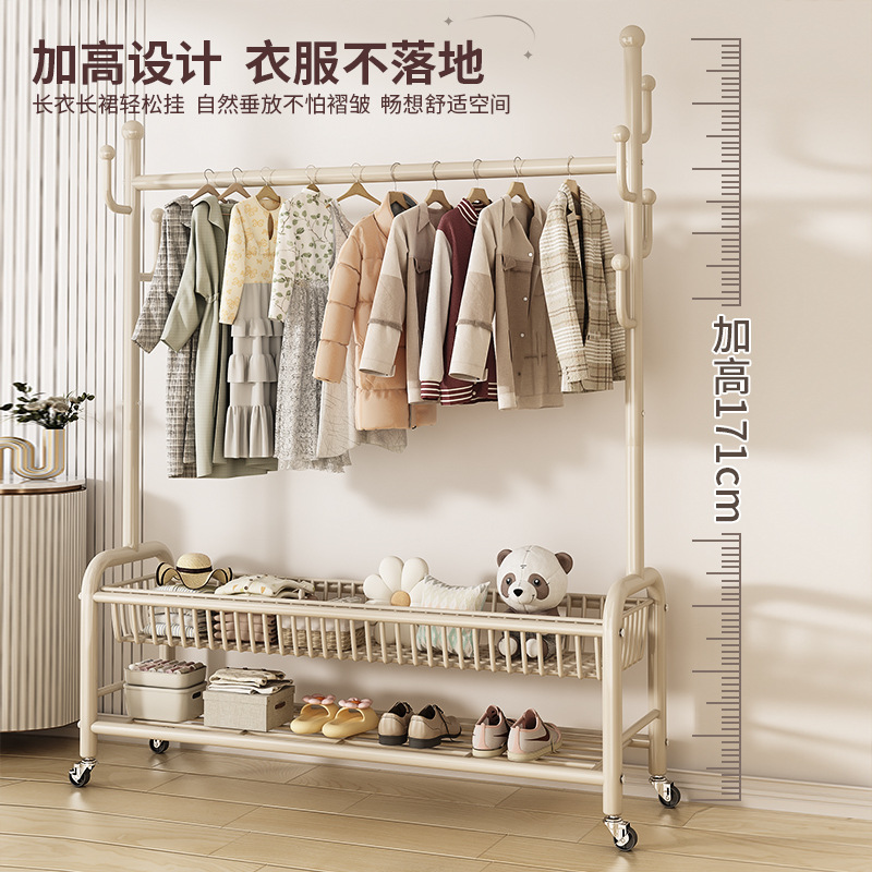 Percha de secado piso dormitorio balcón doméstico colgar ropa percha de sombrero plegable simple interior móvil barra de secado de ropa