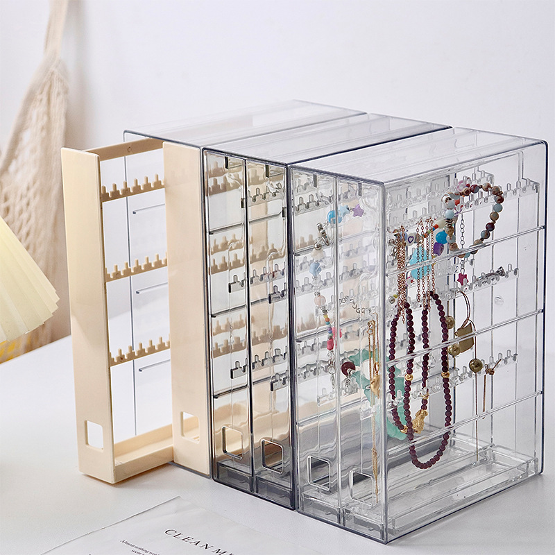 イヤリング展示棚ネックレスハンガー高級防塵式イヤリングブレスレットアクセサリー収納ケースアクリル縦型|undefined