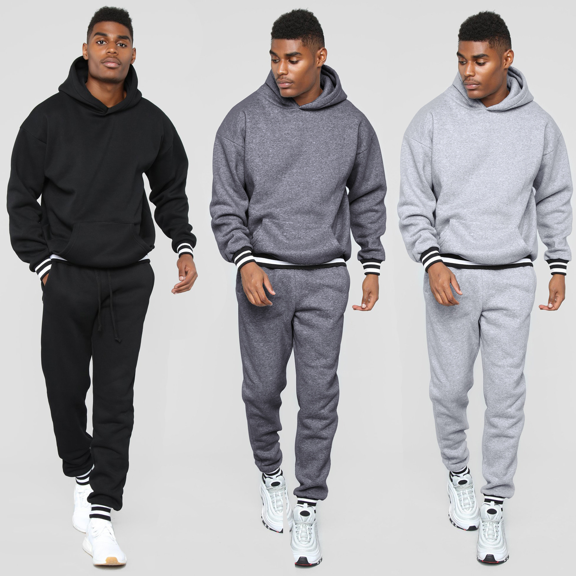 Herren Trainingsanzug Mit Kapuzenpullover Und Freizeithose_voghion.com