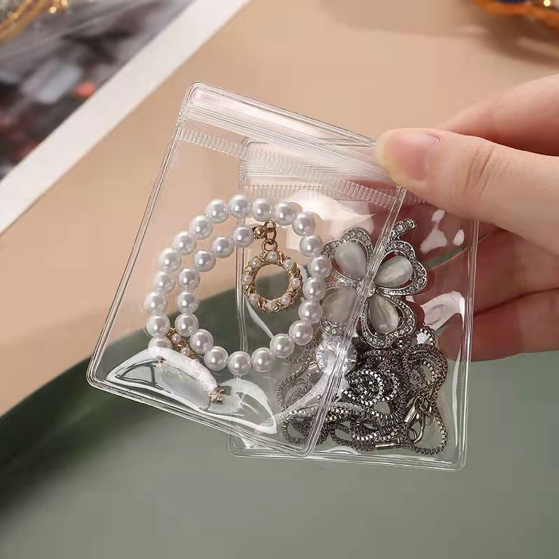 Simple Style Solid Color PVC Transparent Jewelry Packaging Bags display picture 2