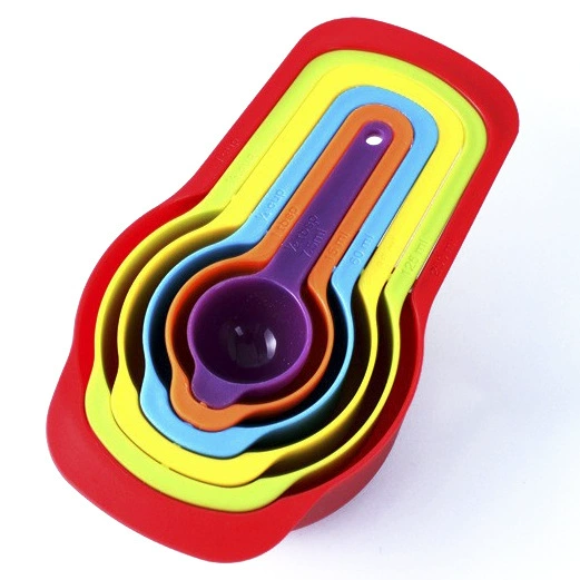 Measuring Spoon & Cup Set, 6-piece Plastic Nesting Measuring Kit, PP, random colors