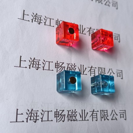 正方形磁钉 强力透明磁粒 钕铁硼N35磁扣 正方体白板磁吸厂家