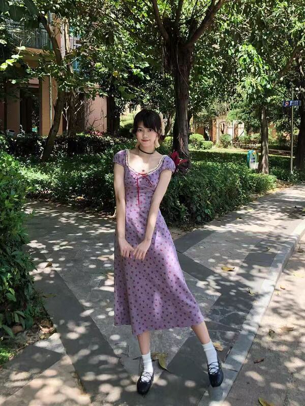 プラスサイズの優しいスタイルのドレス女性の夏の洋ナシ型の花柄スカート太ったMMのお腹をカバーしてスリムに見えるスカート|undefined
