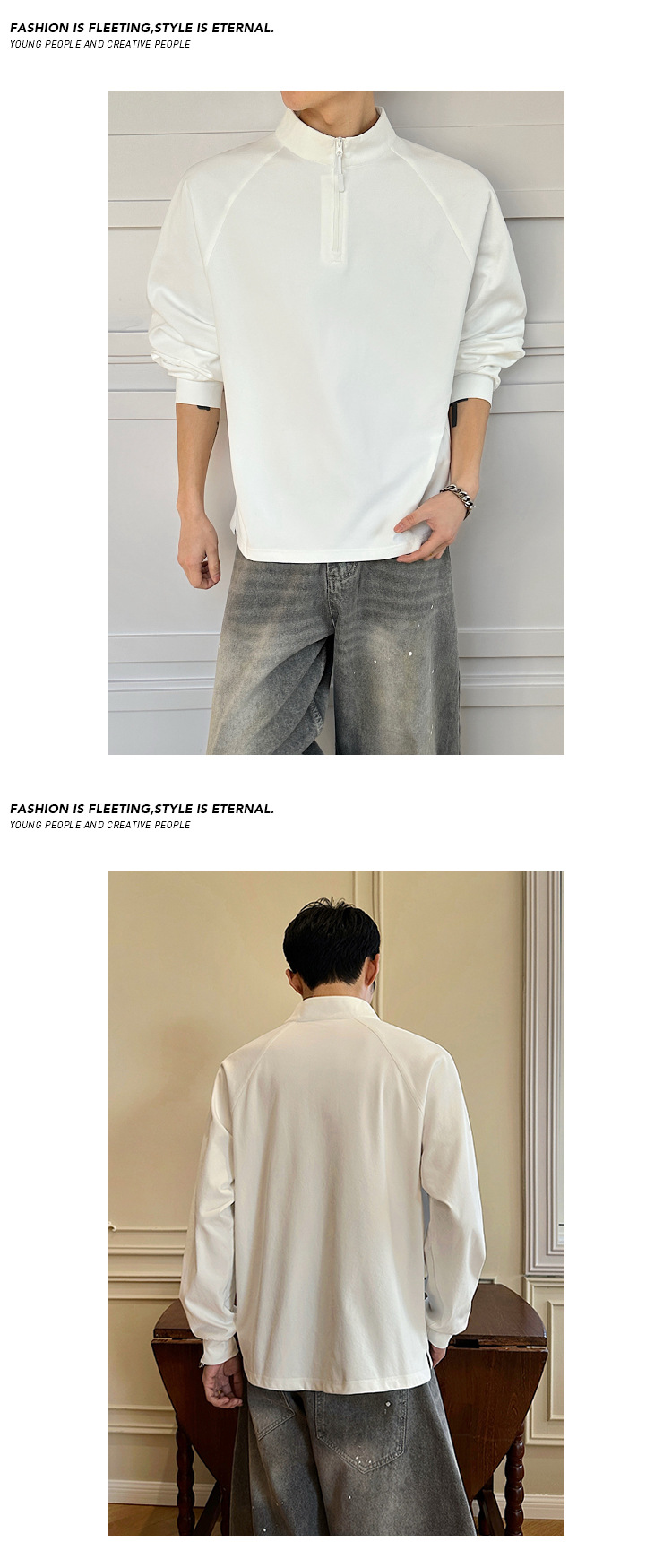 Herrarnas långärmade sport-t-shirt med ståkrage för cykling_voghion.com