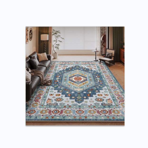 Alfombras sala de estar estilo nacional persa alfombras de cachemira anti-deslizante sofá alfombra de mesa de té alfombras de cama doméstica
