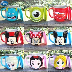 Disney children's water cup household anti-fall 3D stainless steel cup kindergarten water cup baby bottle milk cup