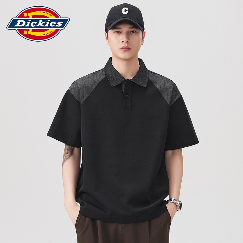 Dickies Special Edition Lapel Patchwork Pullover Polo Shirt for Men 2026 Summer New Versatile Casual Japanese Style Dickies Special Edition Lapel Patchwork Pullover Polo Shirt for Men 2026 Summer New Versatile Casual Japanese Style
