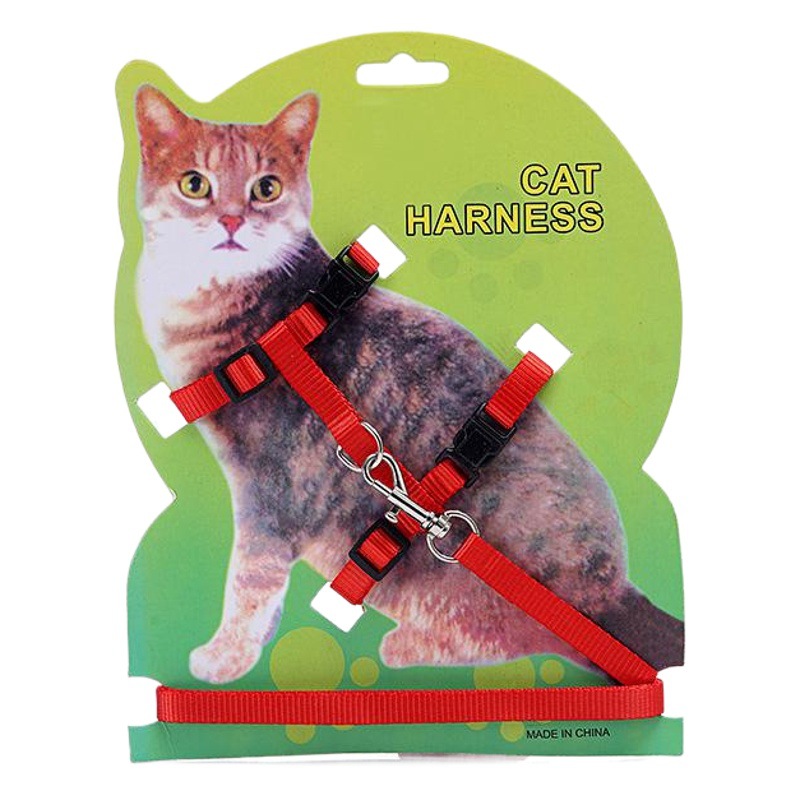 Suministro directo de fábrica en forma de I color sólido gato pecho trasero deslizamiento gato cuerda gato correa para el pecho suministros para mascotas en stock al por mayor