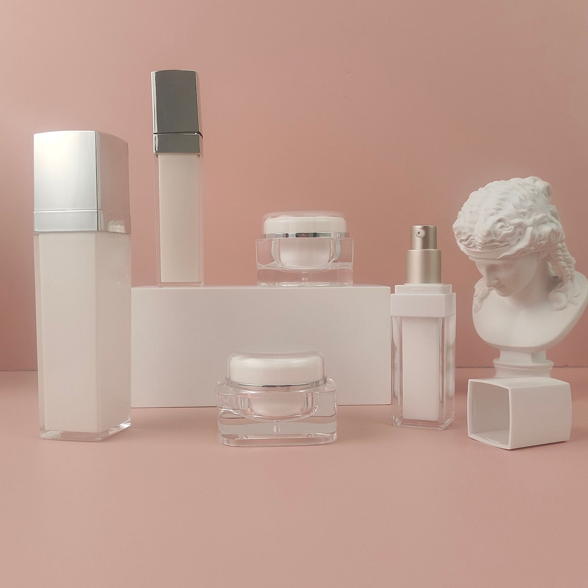 厂家供应 化妆品包装瓶 四方亚克力双层乳液瓶 喷雾瓶 护肤品瓶