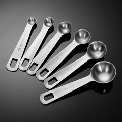 304ステンレス計量スプーン6点セットキッチン計量スプーンセット家庭用計量調味料塩スプーンコントロールスプーンセット