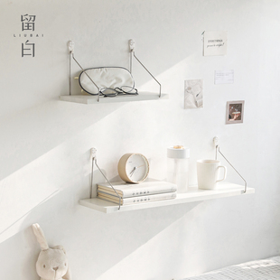 ft Punch-free Wall Storage Rack Wall-mounted One-word Partition Dormitory Bedside Wall Decoration Hanger Wooden Storage