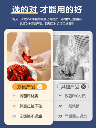 Double gun TPE food grade special thickened and durable household kitchen baking and catering disposable gloves