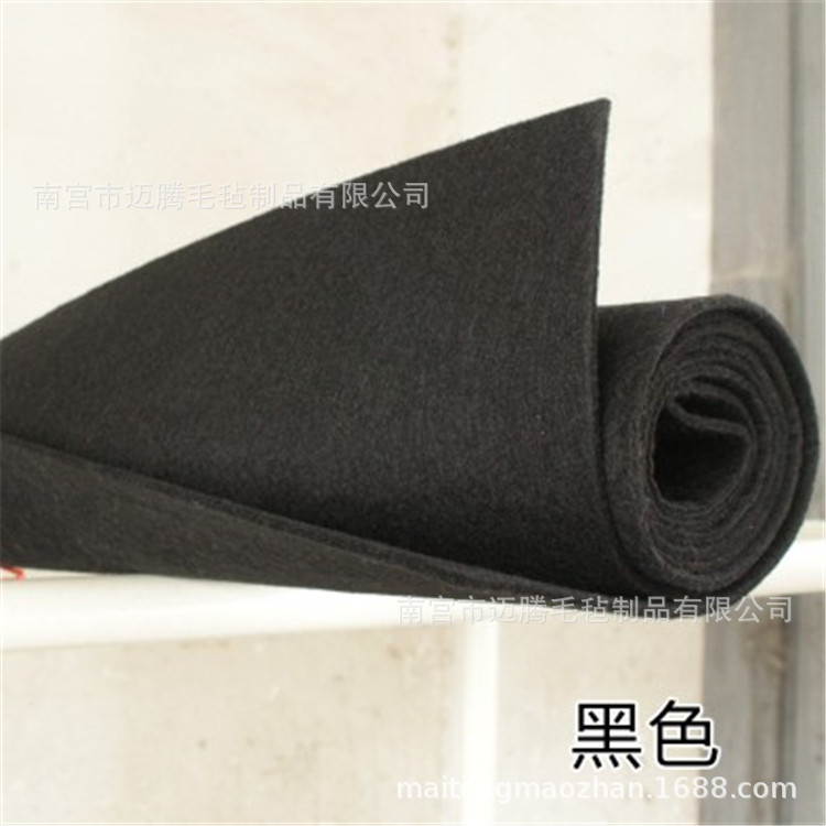 汽车备胎盖板毛毡面料 热压成型毛毡布 黑色涤纶针刺毡