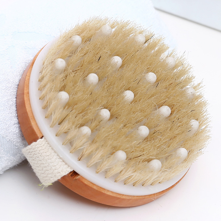 thumbnail image 1 of Scrubber - Cerdas de jabalí y nódulos de masaje para piel seca, circulación sanguínea, tratamiento de celulitis y drenaje linfático, 1 of 5