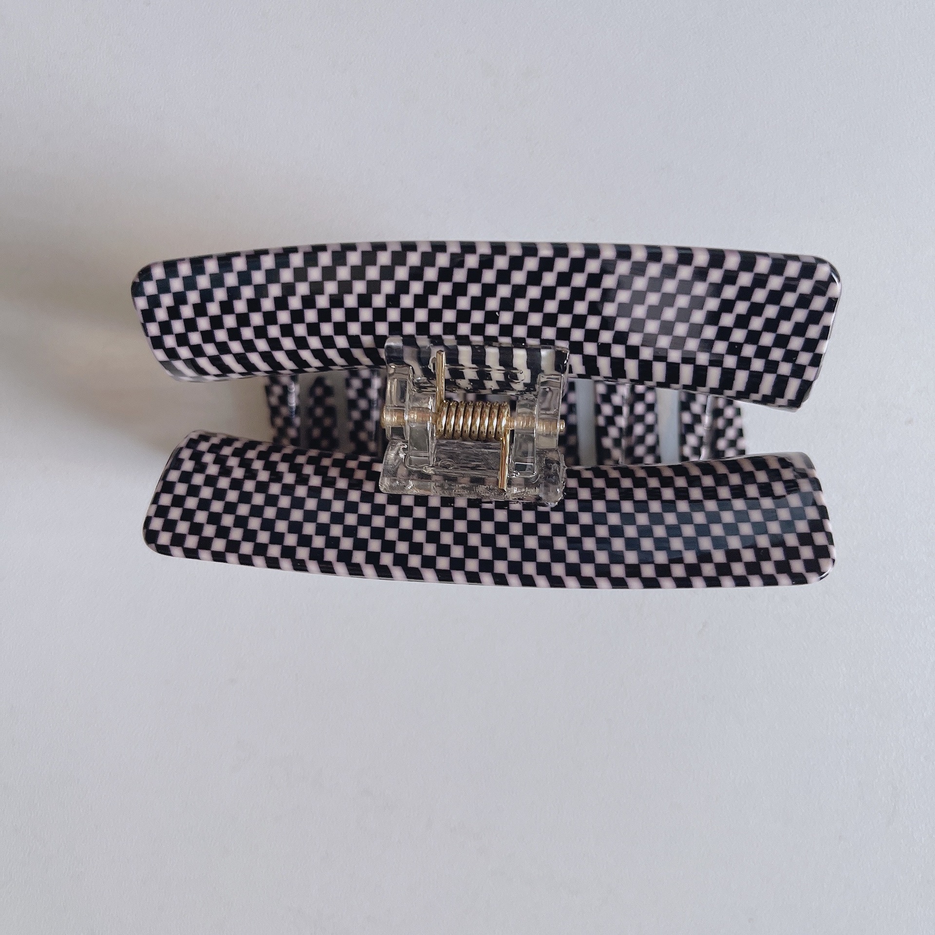 Fashion New Acetate Hair Accessories Large Simple Retro Small Plaid Hair Clip display picture 3