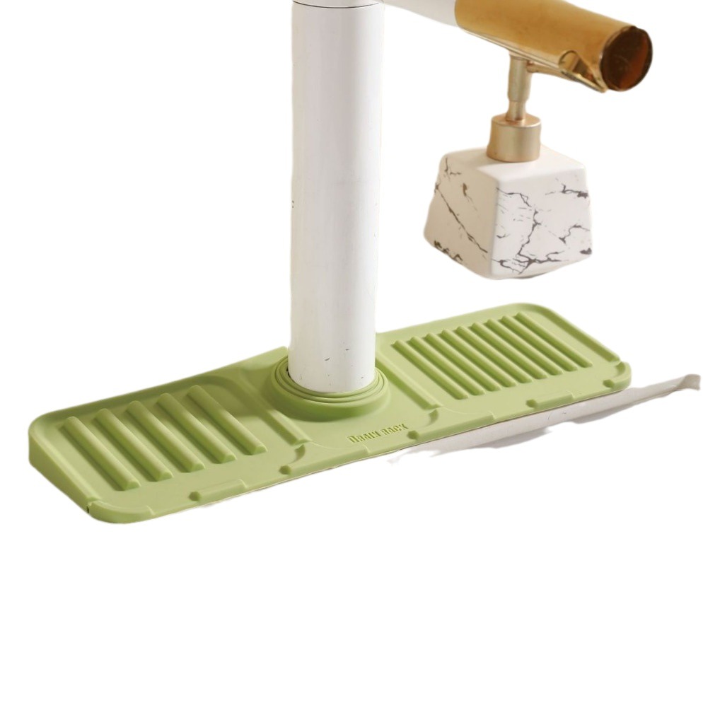 Tapete de silicona para escurrir, para almacenamiento en el fregadero del grifo de la cocina, tapete para jabón y vasos, dispositivo de drenaje.