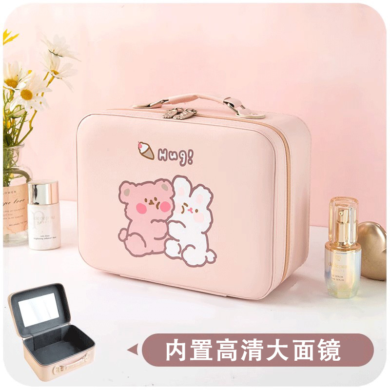 Pink hug bear large mirror