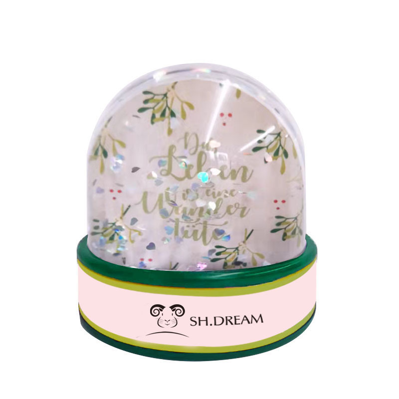 Factory Direct soft silicone base concave logo Valentine's Day Christmas gift plastic photo paper snowball crystal ball