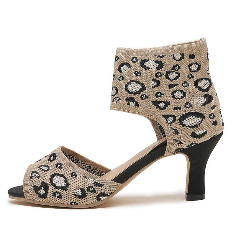 Cross-Border European and American Women's Summer Sandals, Trendy New High Heels, Fashionable Thin Heels, Peep-Toe Knitted Chunky Heel Slip-On Roman Sandals Cross-Border European and American Women's Summer Sandals, Trendy New High Heels, Fashionable Thin Heels, Peep-Toe Knitted Chunky Heel Slip-On Roman Sandals
