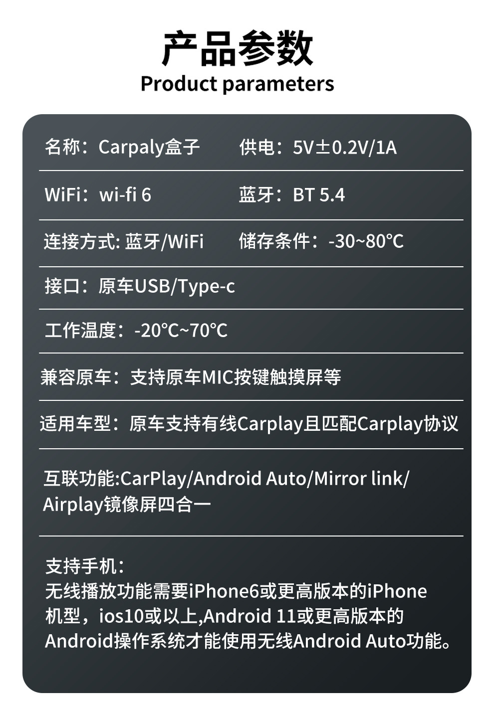 Hot-Selling 4-in-1 Wireless Carplay Box for Apple and Android Screen Mirroring, Car Smart Box